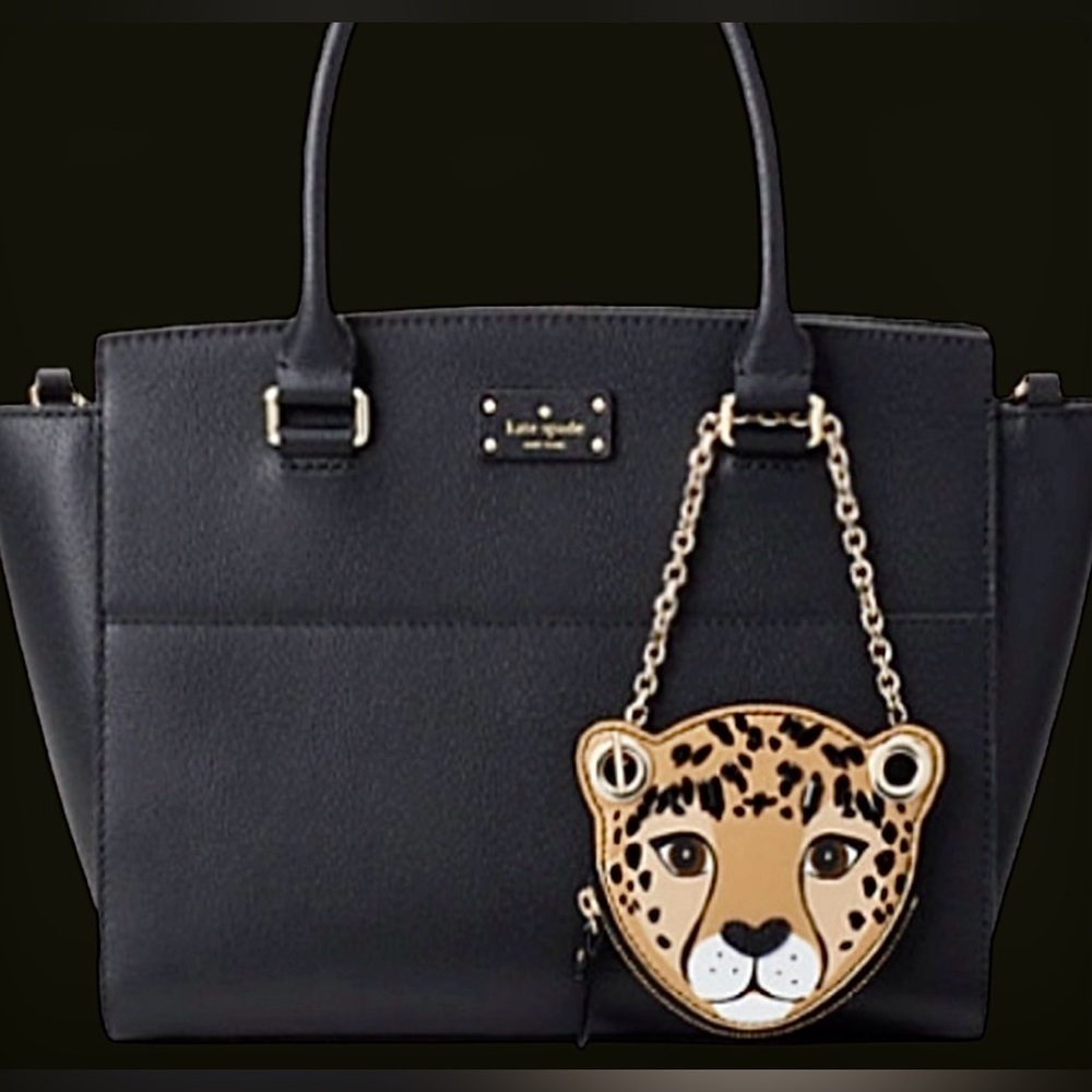 Kate Spade Cheetah Face Key & Card Holder - Brown and Black - Picture 13 of 14